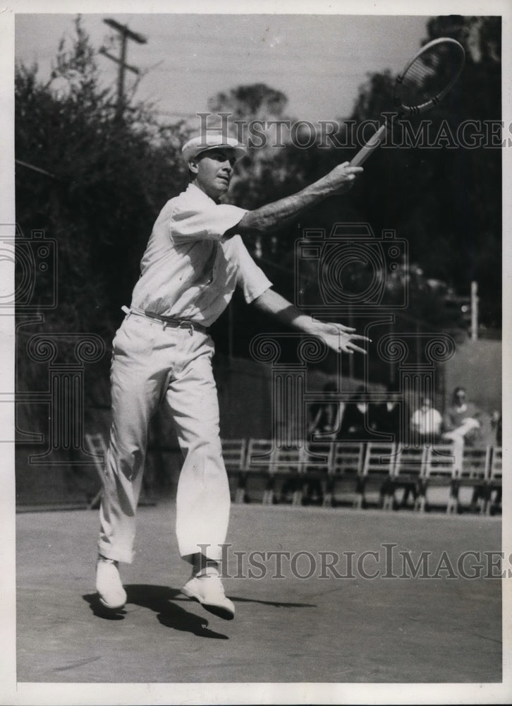 1933 Press Photo Edward Chandler California State tennis champ at Pasadena- Historic Images