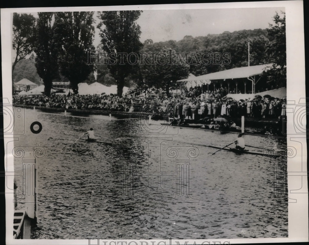 1939 Press Photo Joe Burk vs R Verey at sculls championshio Henley England- Historic Images