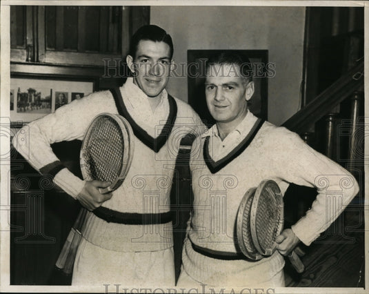 1939 Press Photo William McGehee & Gilbert Hall at National Tennis in NYC- Historic Images