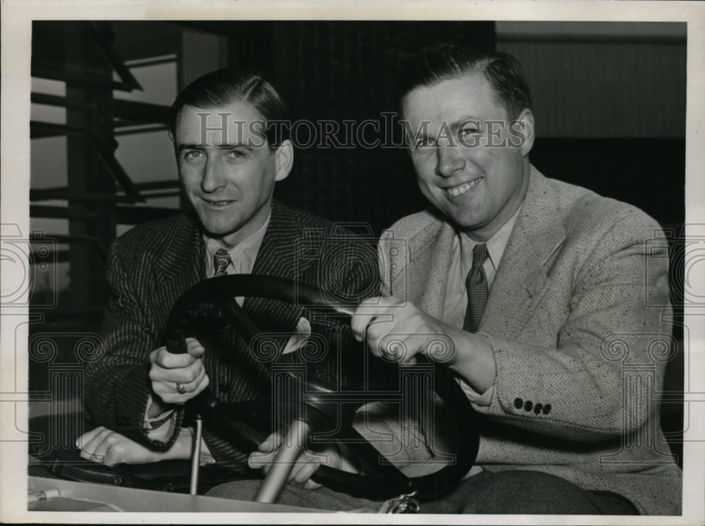 1941 Press Photo Rene LeBegue &amp; Jean Trevoux in NY headed to Indianapolis 500- Historic Images