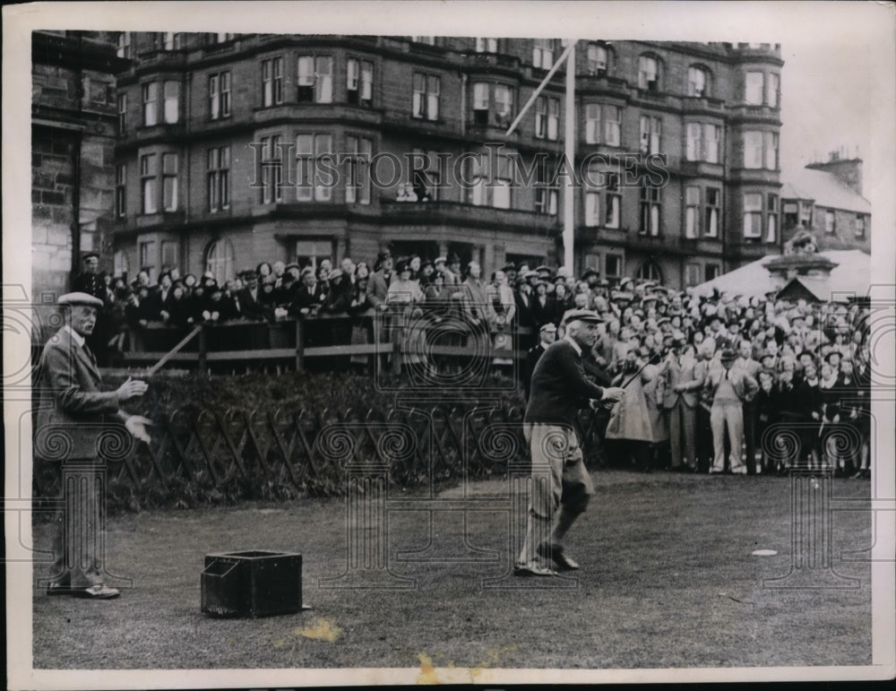 1936 Press Photo Sir John Simon British Home Secretary golfs at St Andrews- Historic Images