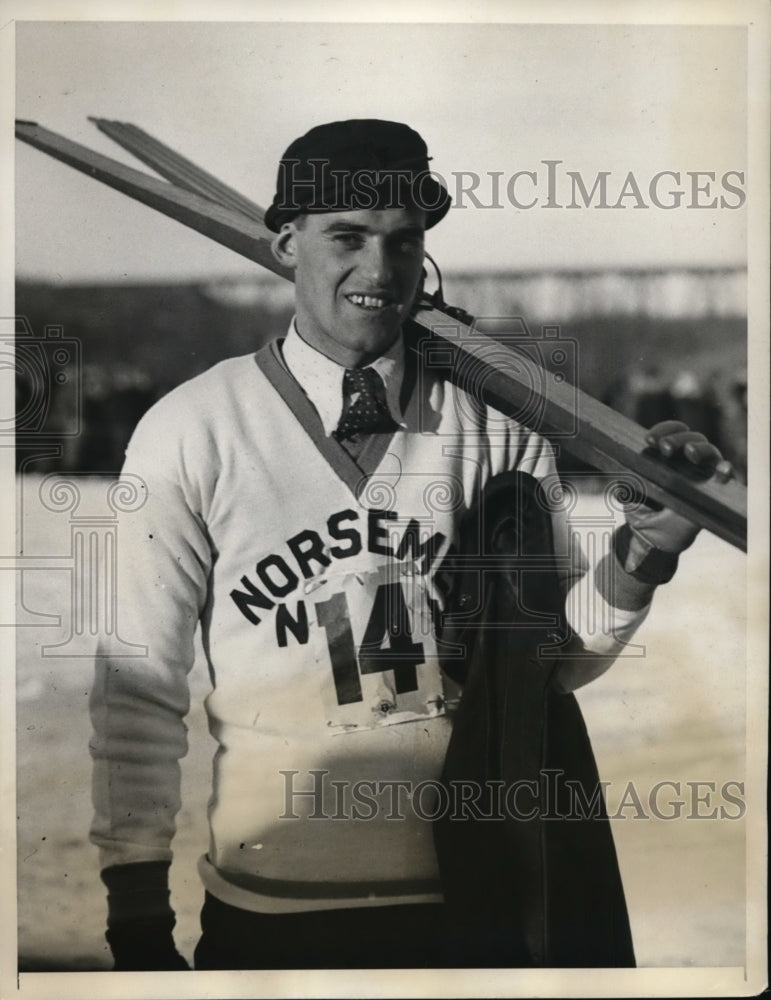 1931 Press Photo Harald Sorenson of Norsemen Ski Club at Orange County NY- Historic Images