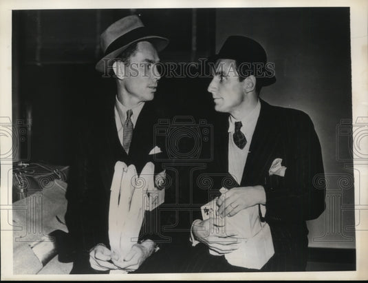1938 Press Photo Ellsworth Vines & Fred Perry tennis stars at Miami Florida- Historic Images