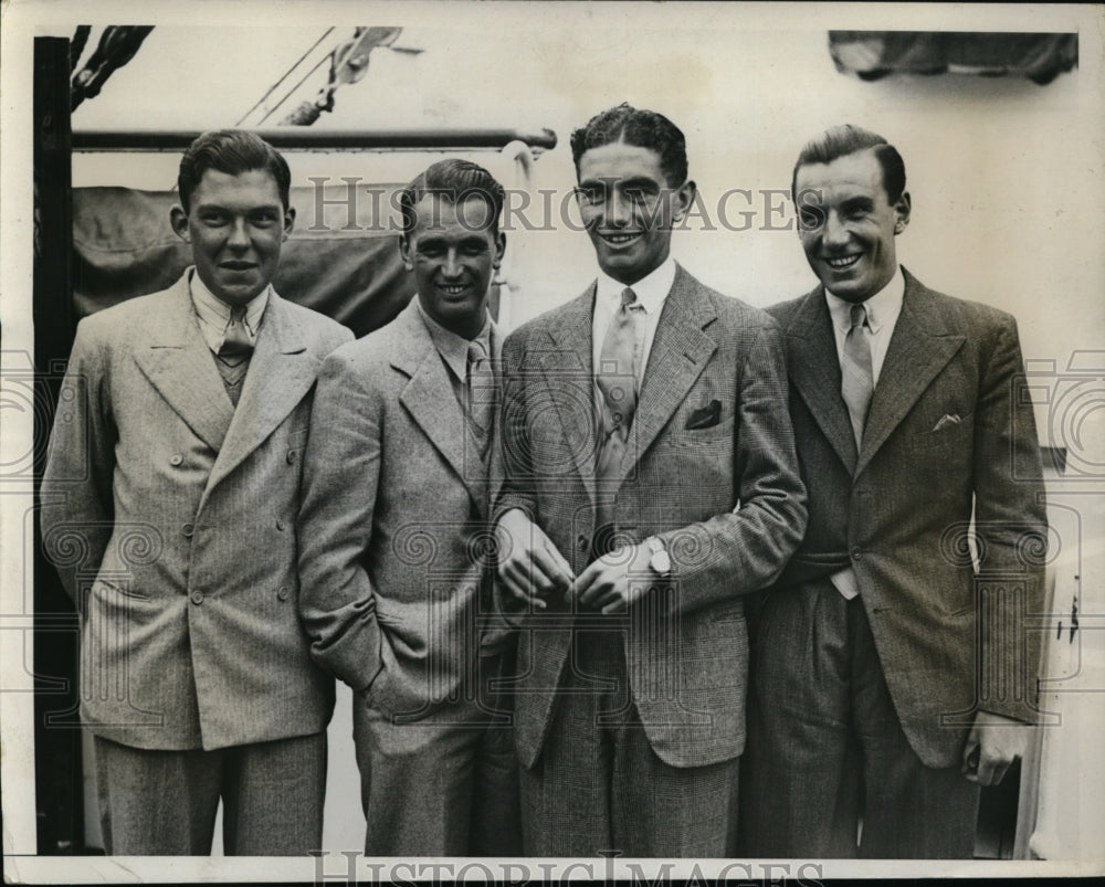 1933 Press Photo English tennis players FHW Wilde, HGB Lee, ER Avory,FJ Perry- Historic Images