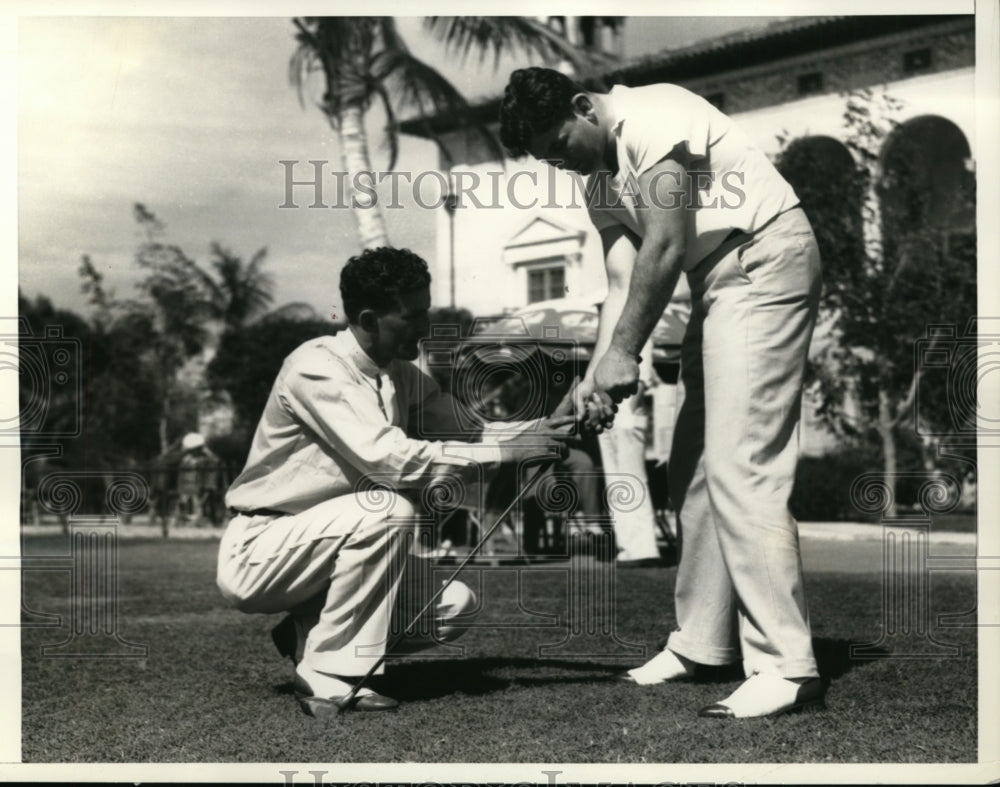 1936 Press Photo Boxer Jim Braddock &amp; golfer Johnny Revolta Coral Gables Fla- Historic Images