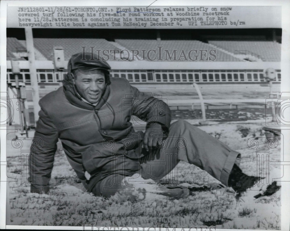 1961 Press Photo Floyd Patterson trains in Toronto for bout vs Tom McNeeley- Historic Images