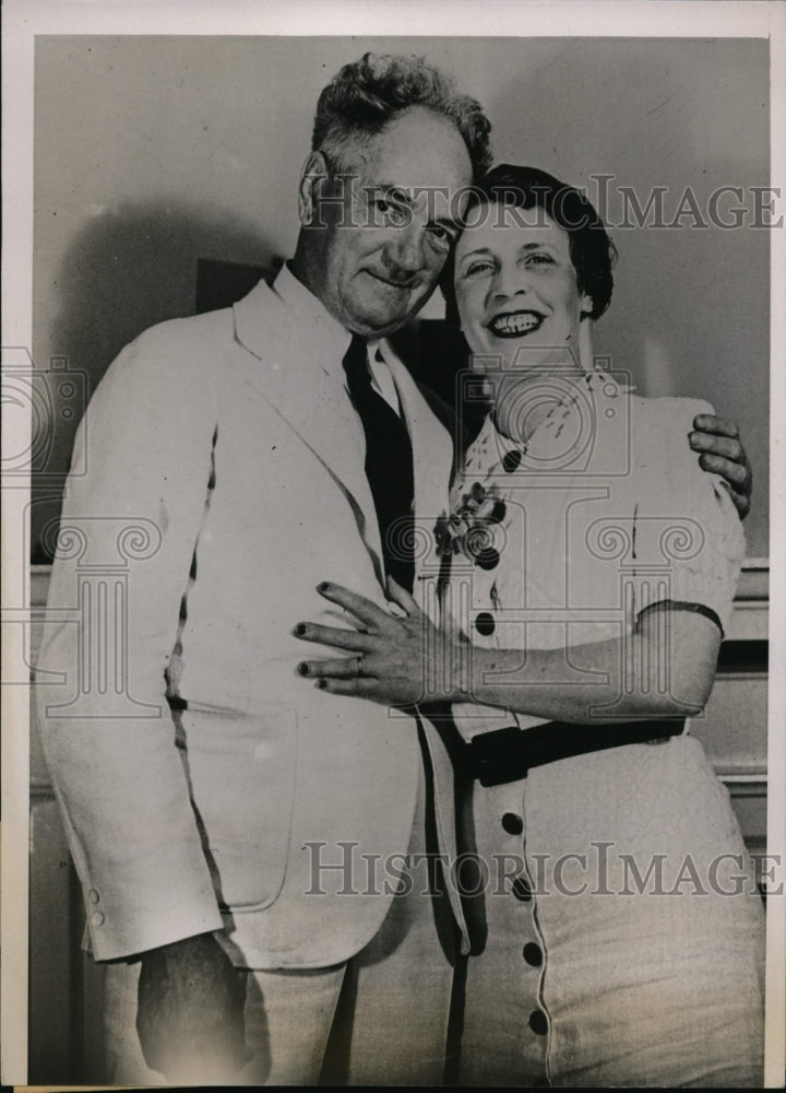 1937 Press Photo Norman Selby aka Kid McCoy former middleweight champ &amp; wife- Historic Images