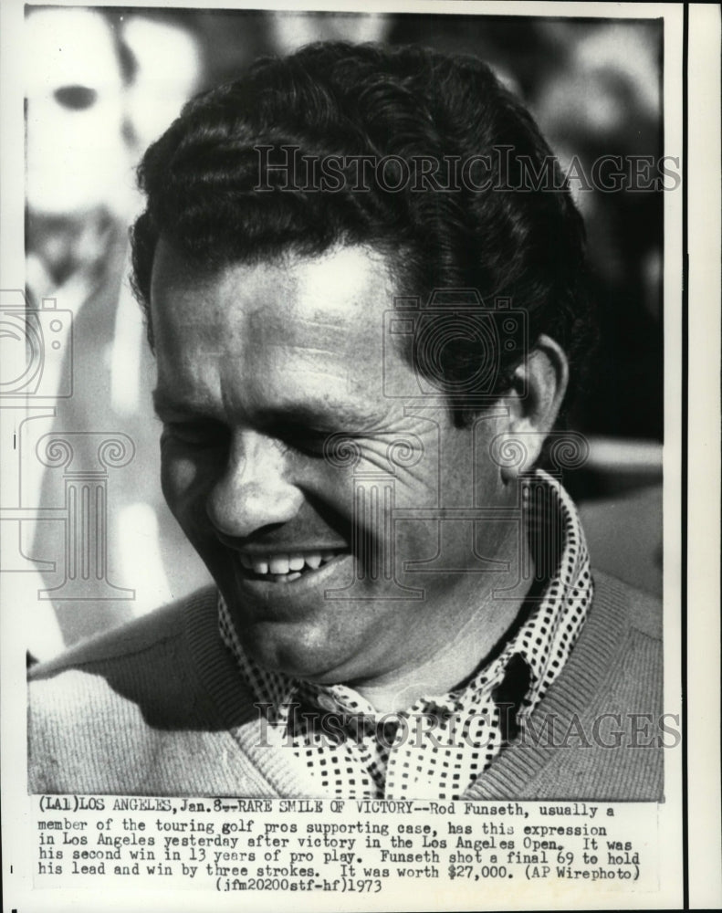 1972 Press Photo Rod Funseth after winning Los Angeles Open in California- Historic Images