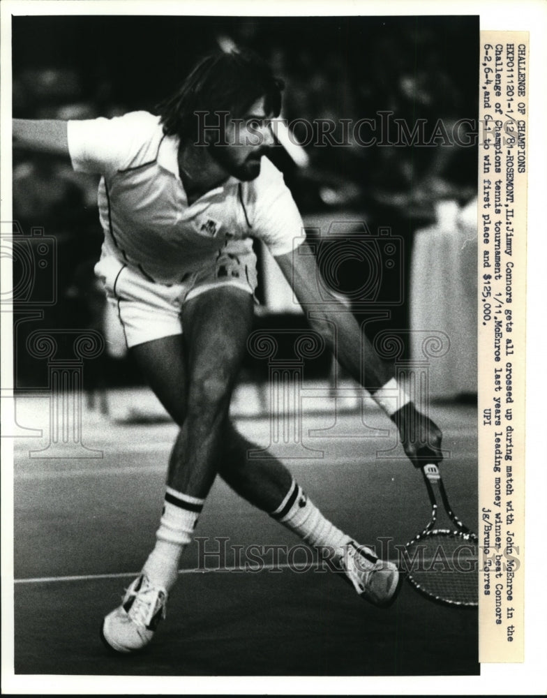 1981 Press Photo Jimmy Connors vs John McEnroe at Challenge of Champions- Historic Images