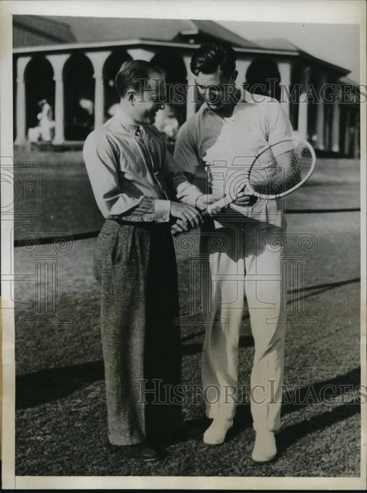 1934 Press Photo Tennis player Frank Shields & golfer George Dunlap Jr in NC- Historic Images