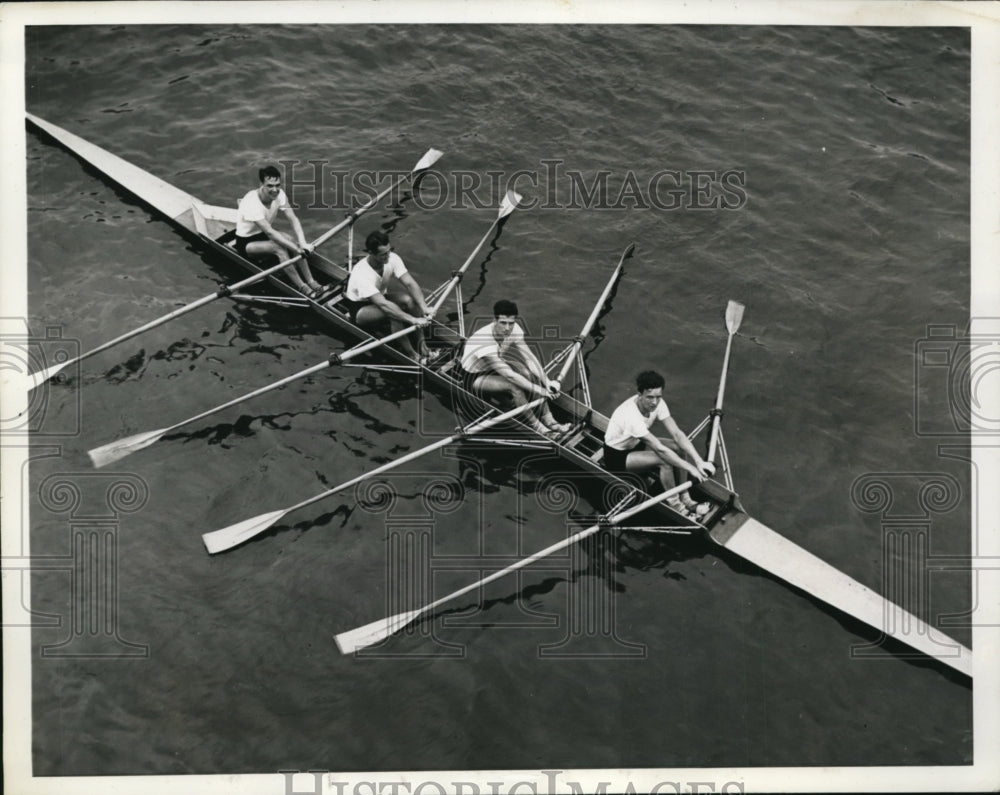 1937 Press Photo Penn AC crew Ed McGillin, Anthony Gallagher, George McGee- Historic Images