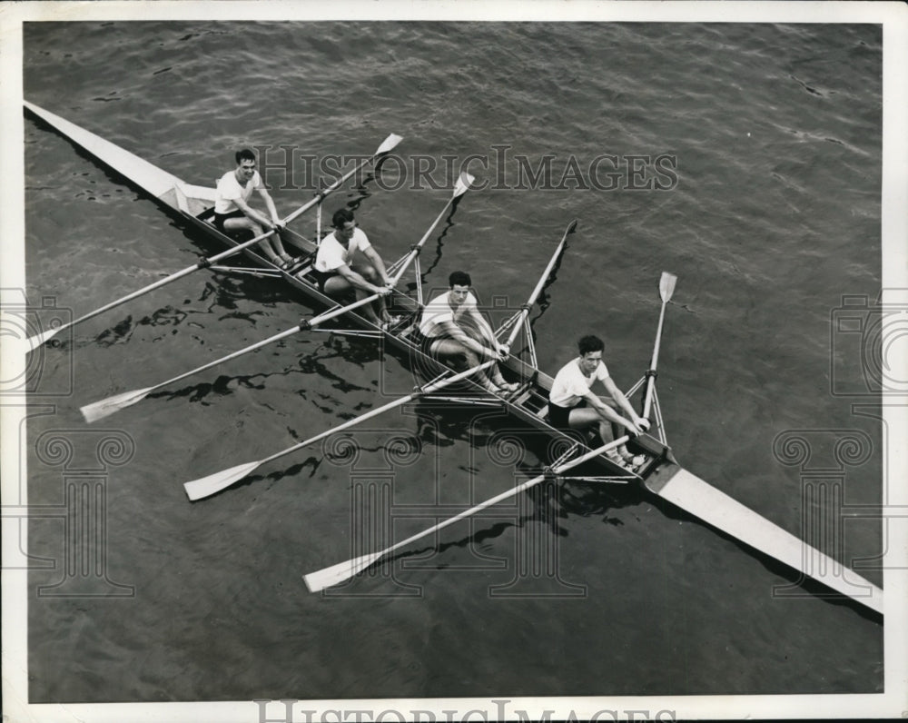 1937 Press Photo Penn AC crew Ed McGillin, Anthony Gallagher, George McGee- Historic Images