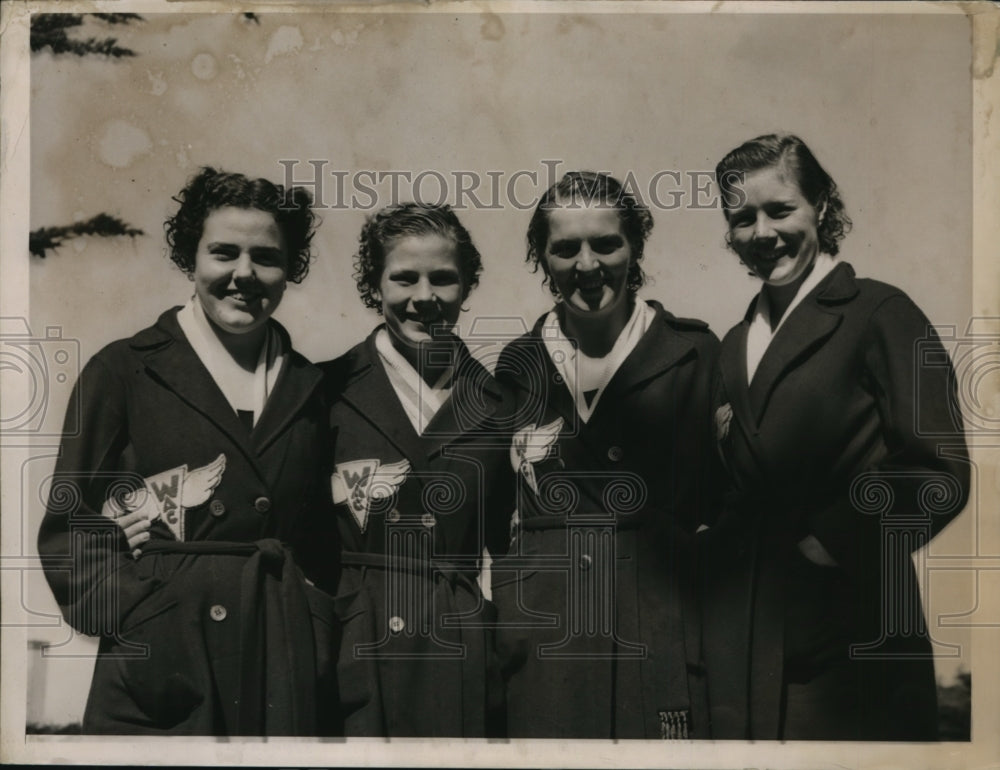 1937 Press Photo National AAU 880 yard relay swim Janet Hughes, Doris Buckley- Historic Images