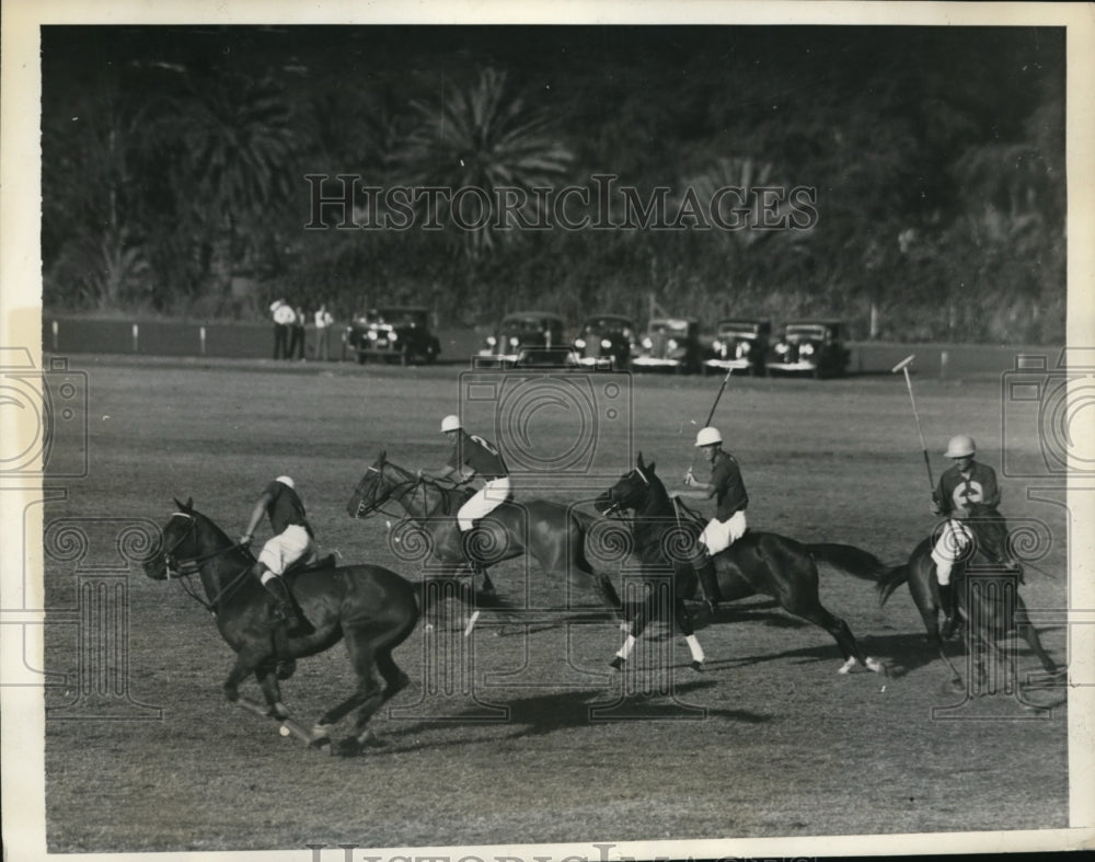 1936 Press Photo American island polo in Hawaii, James Castle, Gay Dilling- Historic Images