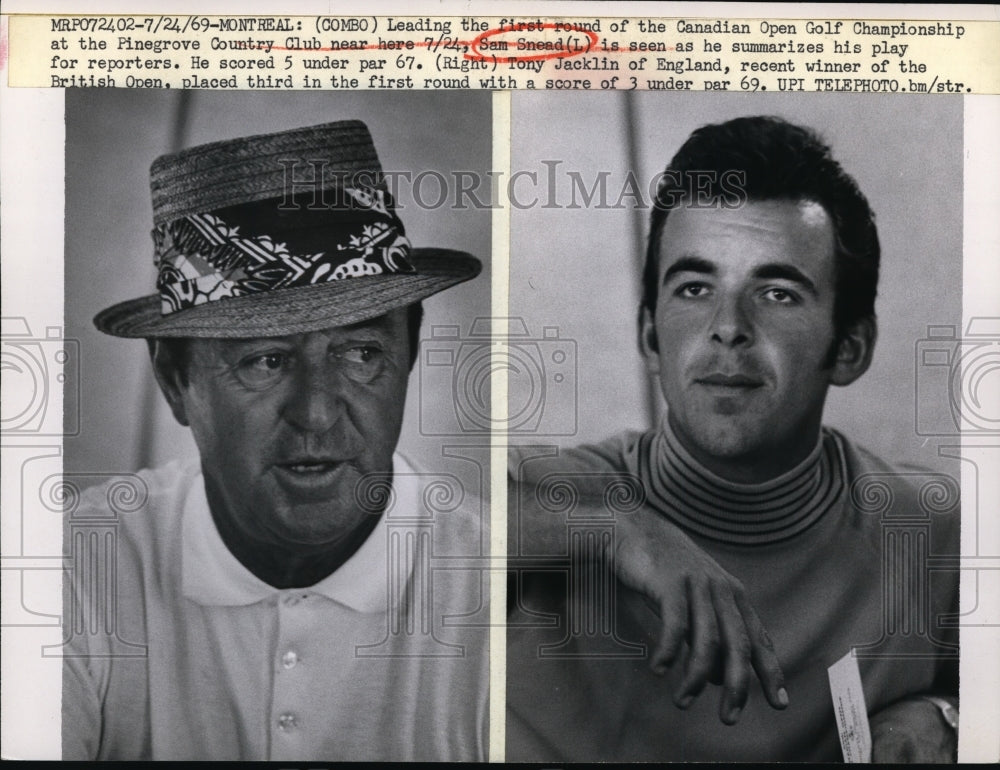 1969 Press Photo Canadian Open Golf at Montreal Sam Snead &amp; Tony Jacklin- Historic Images