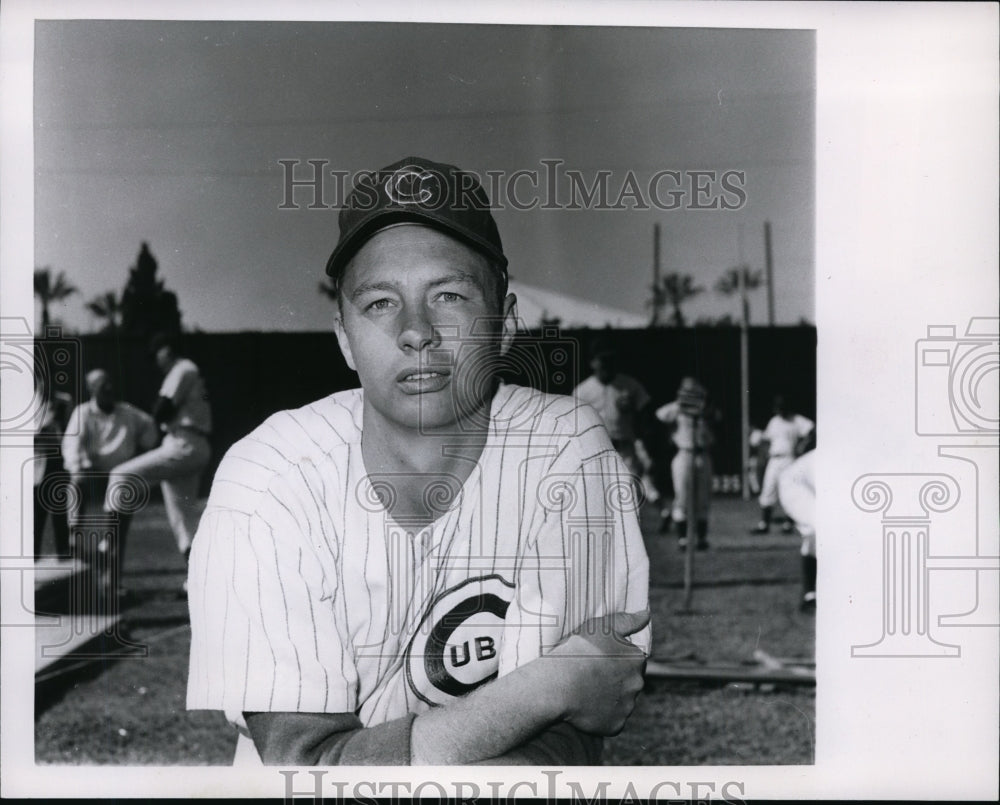 1960 Press Photo Don Elston Chicago Cubs pitcher at training camp - nes45722- Historic Images