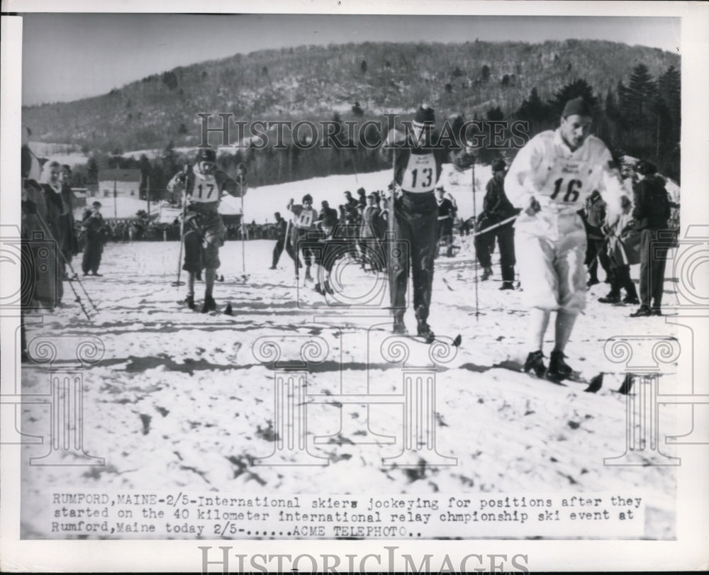 1950 Press Photo International relay ski championship at Rumford Maine- Historic Images