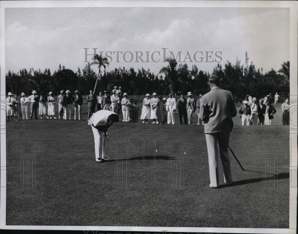 1934 Press Photo Tommy Goodwin vs Manuel Ortuna at S Florida Championship- Historic Images