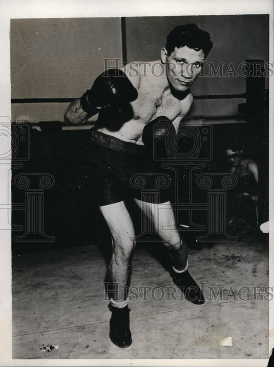 1932 Press Photo George Nichols training for Dave Maier bout in Chicago- Historic Images