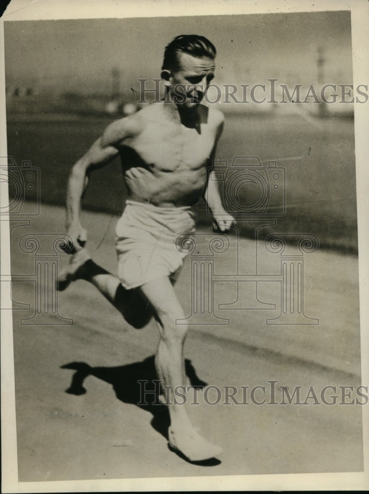 1932 Press Photo Hartington Anderson Denmark marathon practice at LA Olympics- Historic Images