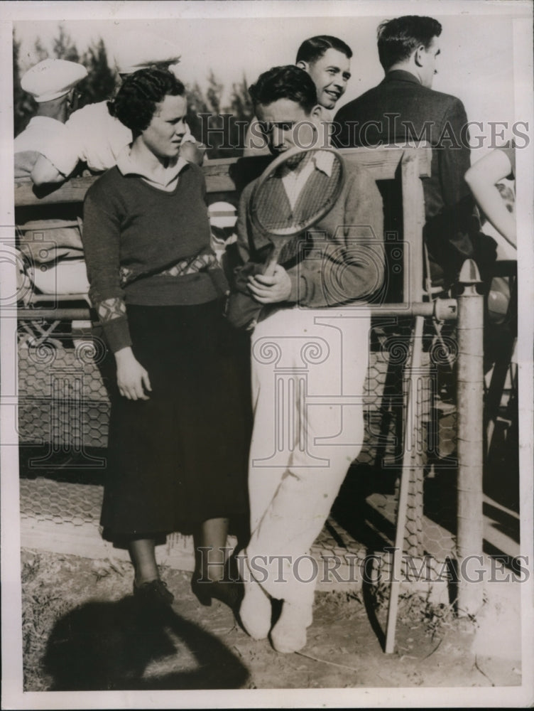 1936 Press Photo Patty Berg & Bryan Boisy Grant at Miami Biltmore golf- Historic Images