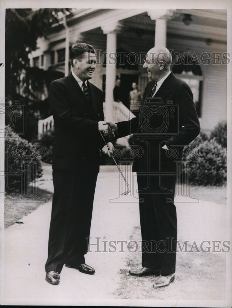 1937 Press Photo Gene Tunney former boxer &amp; Atty General Homer Cummings in NC- Historic Images