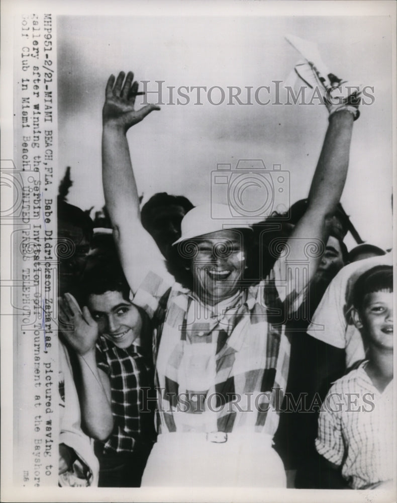 1954 Press Photo Babe Didrickson Zaharias wins Sebrin Inviatation golf in Fla- Historic Images