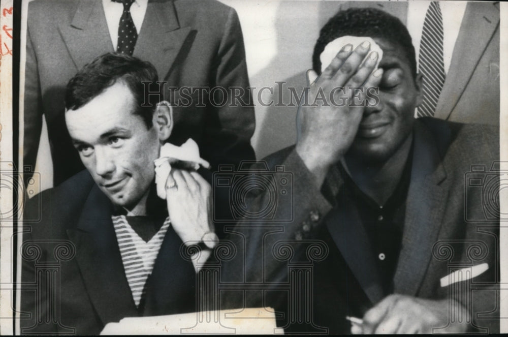 1959 Press Photo Floyd Patterson &amp; Ingemar Johansson in NYC for a bout- Historic Images