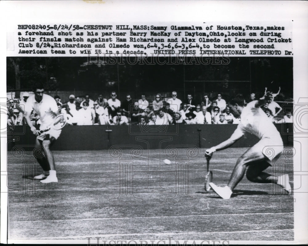 1958 Press Photo Sammy Giammalva, Barry MacKay vs Han Richardson, Alex Olmede- Historic Images