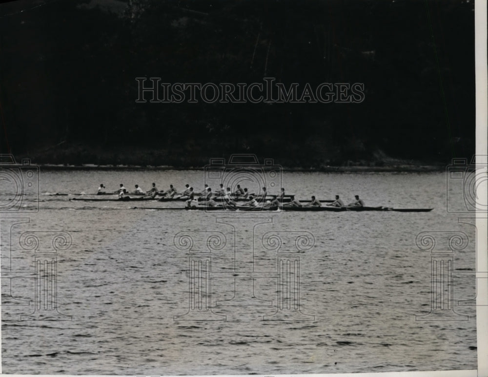 1935 Press Photo Jr varsity crew as Harvard loses vs Navy at Adams Cup regatta- Historic Images