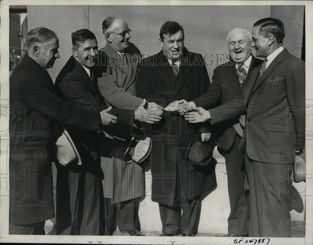 1934 Press Photo Old time boxers Tim McGrath, Johnny McCarthy- Historic Images