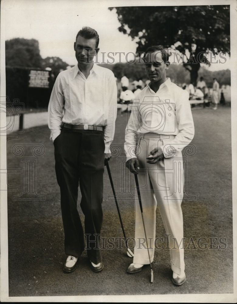 1931 Press Photo John Lelish &amp; Al Cuici at Fresh Meadows Club Amateur-Pro golf- Historic Images