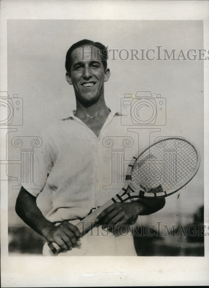 1932 Press Photo Juro Randin at Davis Cup tennis between Cuba & Australia- Historic Images