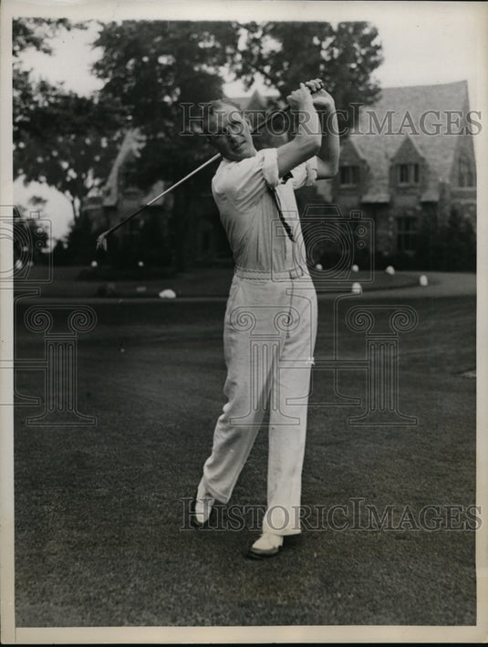 1935 Press Photo W Rothenberg at Amateur golf Championship at Winged Foot- Historic Images