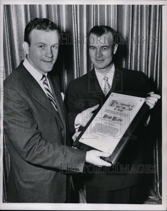 1954 Press Photo Notre Dame Terry Brennan with John J. O'Shaughnnessy- Historic Images