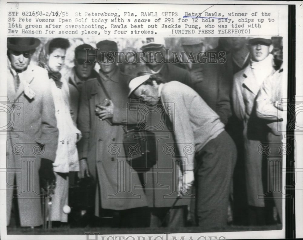 1958 Press Photo Betsy Rawls in St Petersburg Women&#39;s Open golf- Historic Images