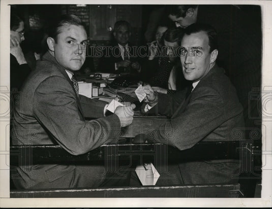 1940 Press Photo John Shipwreck Kelly & Dan Topping Dodgers owner- Historic Images