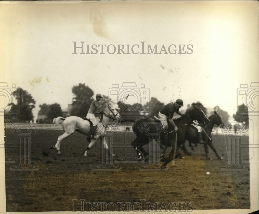 1928 Press Photo Yale vs Pennsylvania Military College at polo in NY - nes48282- Historic Images