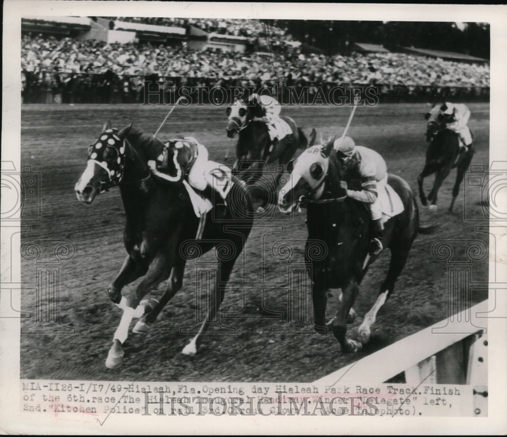 1949 Press Photo Hialeah track Florida Delegate, Kitchen Police - nes48434- Historic Images