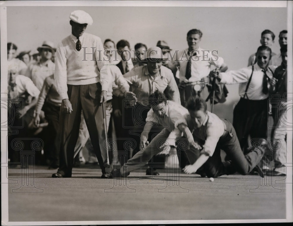 1937 Press Photo Denny Shute vs Harold Jug McSpaden at PGA in Pittsburgh PA- Historic Images