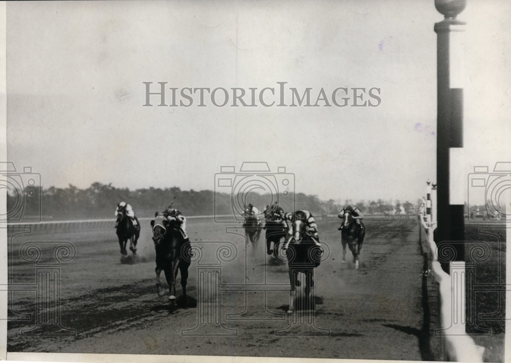 1932 Press Photo Belmont Park race in NY won by Cantoria, Wedding Ring 2nd Lucky- Historic Images