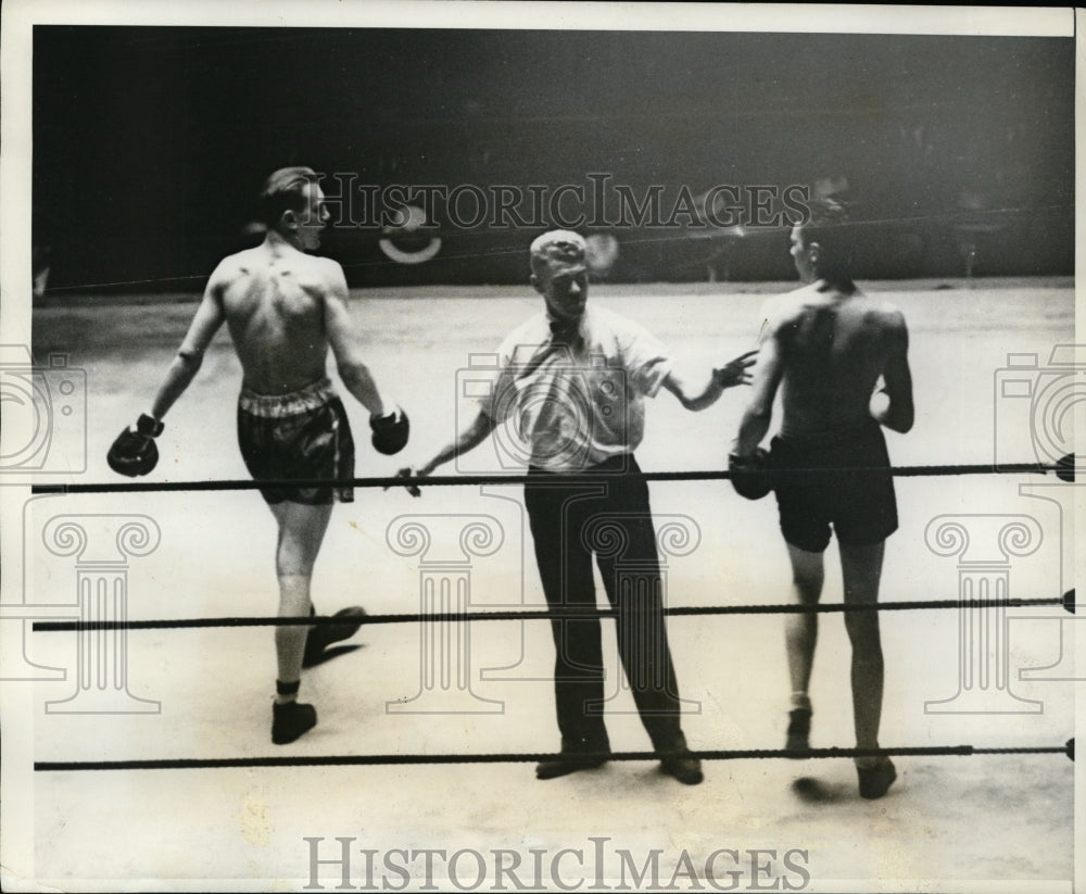 1931 Press Photo Jack Pallat wins vs Earl Sather at National AAU boxing- Historic Images