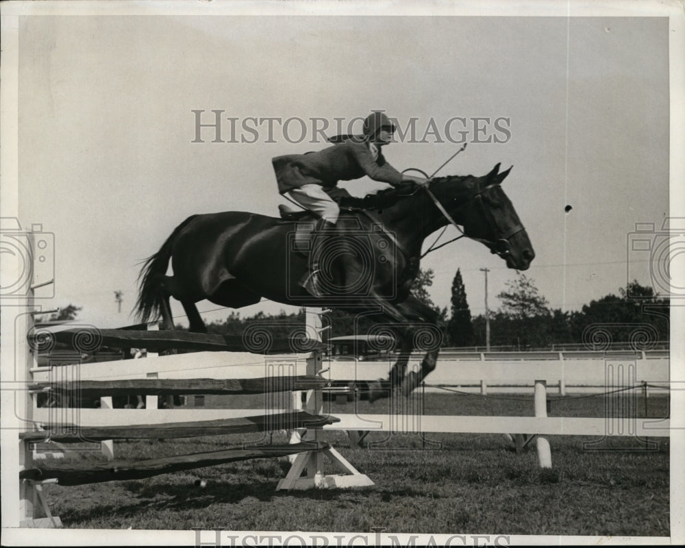 1931 Press Photo Elizabeth Downes on Imp Royal Cottage at Southold NY show- Historic Images