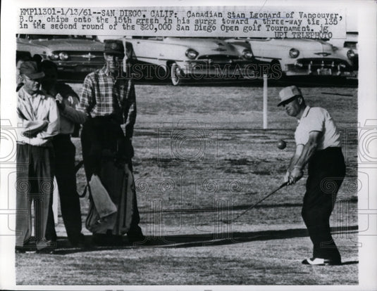 1961 Press Photo Stan Leonard in San Diego Open golf in California - nes49148- Historic Images