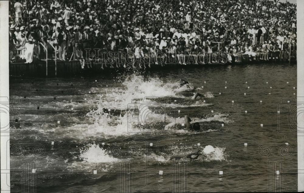 1933 Press Photo 100 yard Jr girls AA free style swim won by Diane Smith- Historic Images