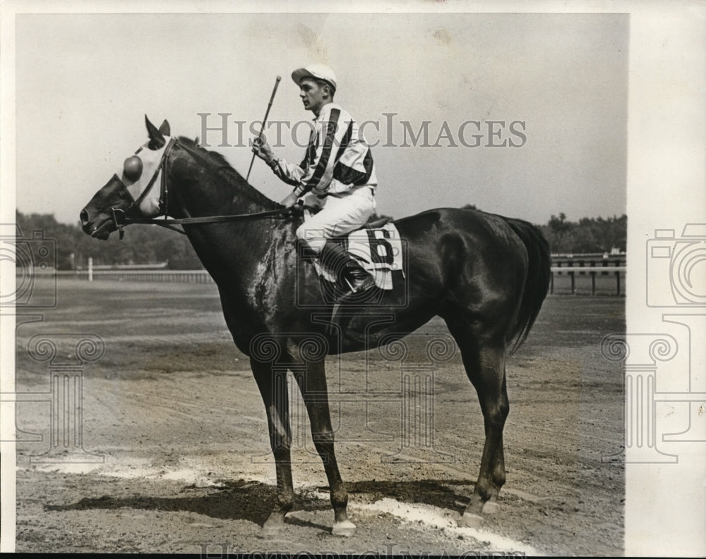 1931 Press Photo F Munden on Charon won at Saratoga Park in NY- Historic Images