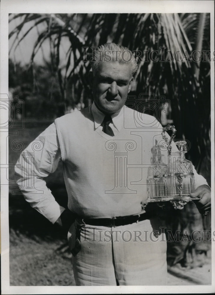 1935 Press Photo CH Jennings wins Miami Biltmore Senior golf in Florida