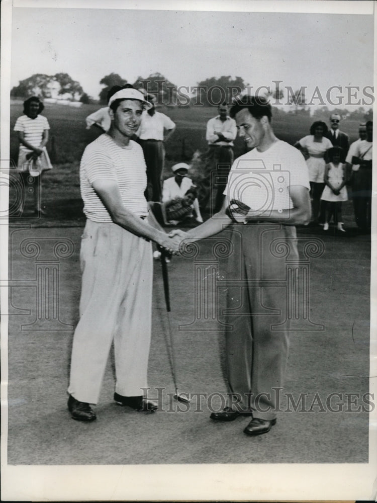 1948 Press Photo Dick Jungens, Nello Campagni at 18th Illinois Amateur golf- Historic Images