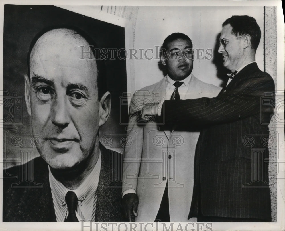 1952 Press Photo Joe Louis & Democratic Chairman Stephen Mitchell in DC