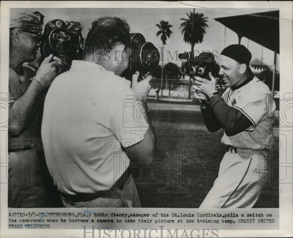 1952 Press Photo Cardinals manager Eddie Stankey at St Petersburg Florida- Historic Images